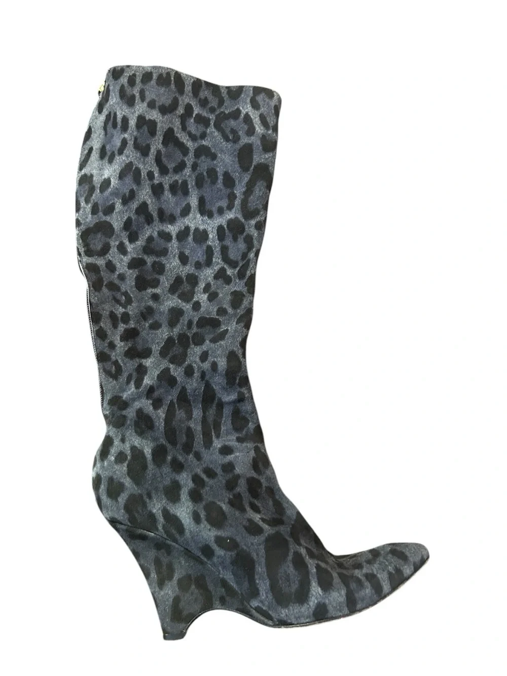 Kate Spade Women's Over-the-Knee Leopard Print Stretch Boots — Black
